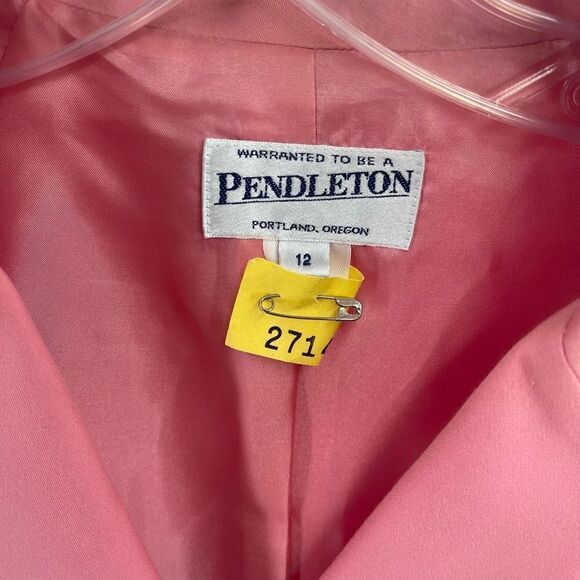 Pendleton Women's Three Button Blazer Coat Jacket Office Work Pink Size 12 - Picture 10 of 10